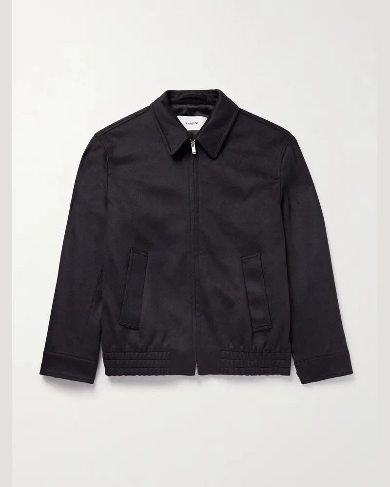 LARDINI Blouson aus Filz aus einer Kaschmir-Wollmischung Blau