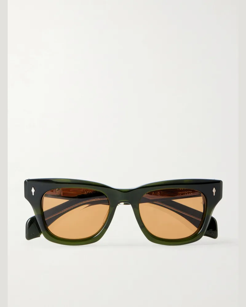 Jacques Marie Mage Dealan Square-Frame Acetate Sunglasses Green