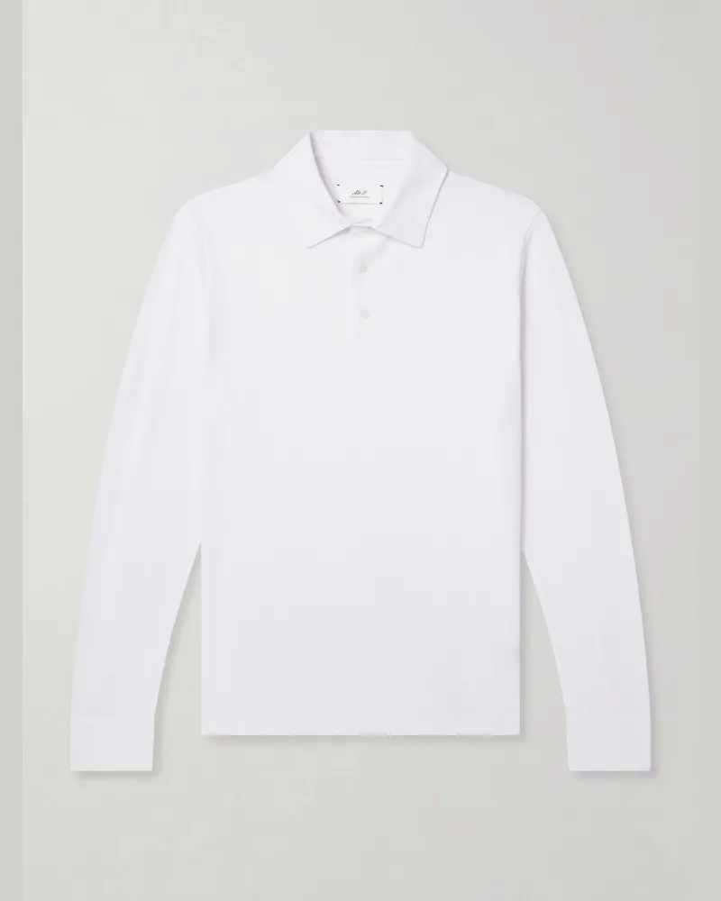 MR P. Cotton-Piqué Polo Shirt White