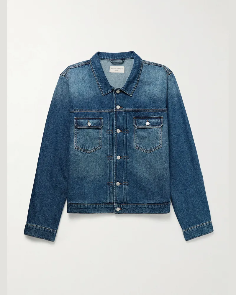 Officine Generale Loick Jeansjacke Blau