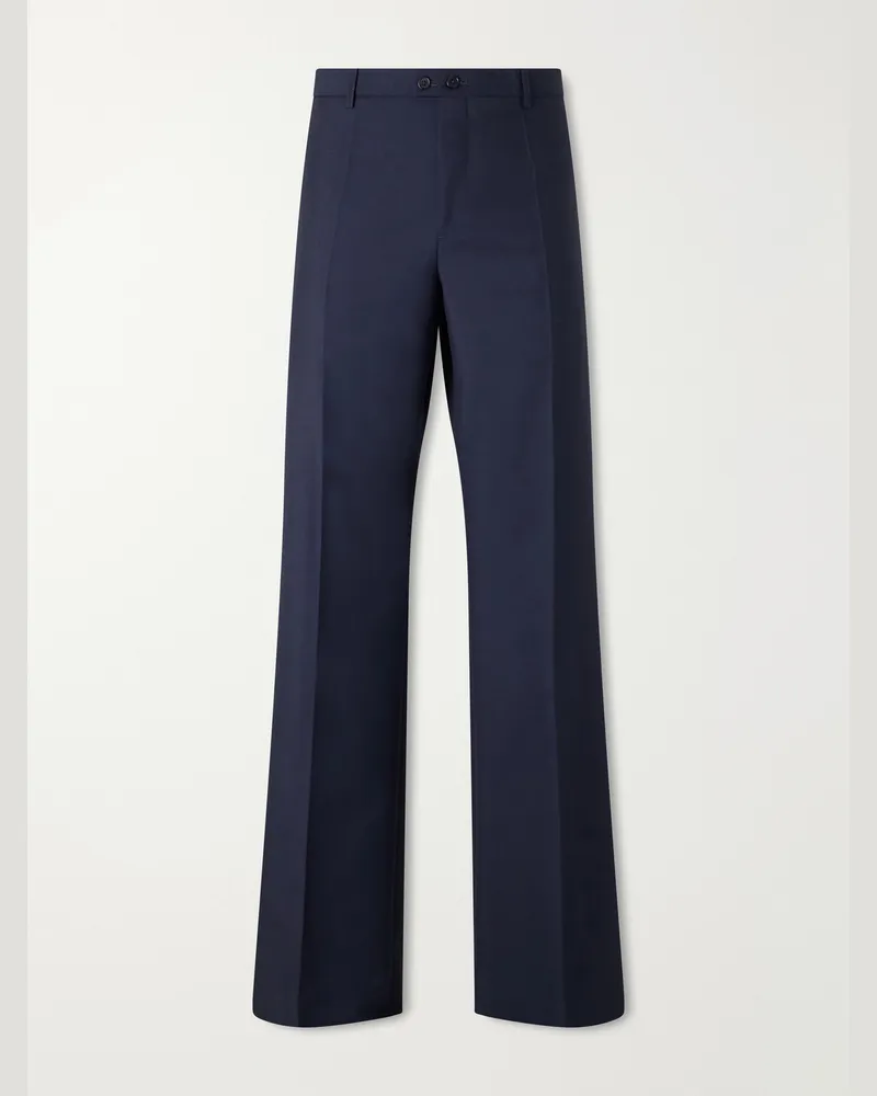 Jil Sander Straight-Leg Wool and Mohair-Blend Trousers Blue