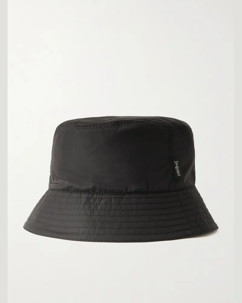 Saint Laurent Fischerhut aus recyceltem Shell Schwarz