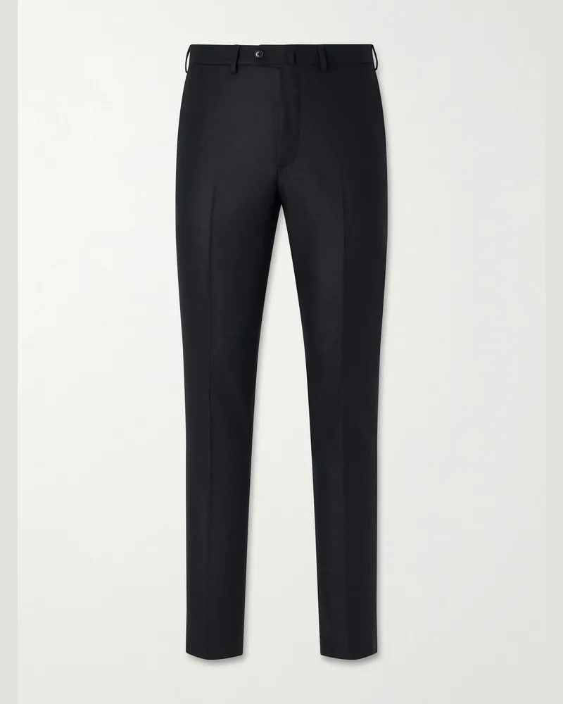 De Petrillo Straight-Leg Wool and Cashmere-Blend Suit Trousers Black