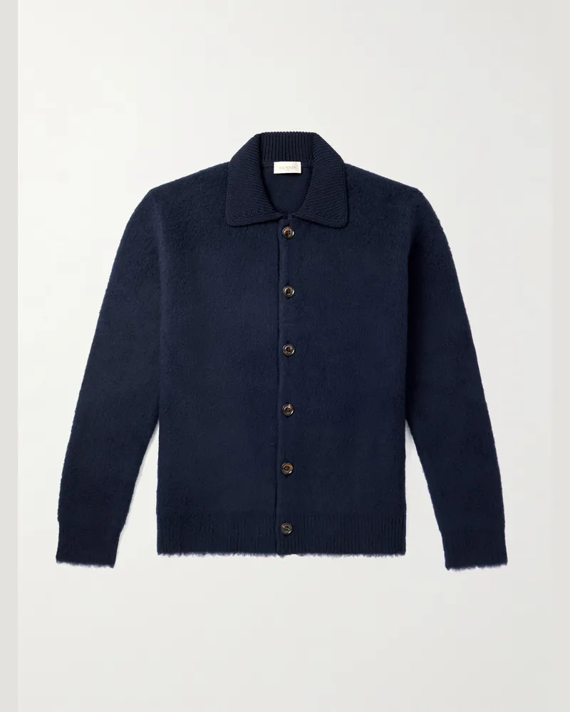PIACENZA 1733 Hemdjacke aus gebürsteter Schurwolle Blau