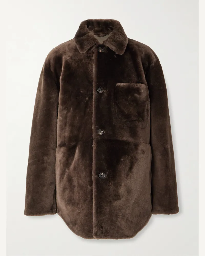 Loro Piana Aldo Jacke aus Shearling Braun