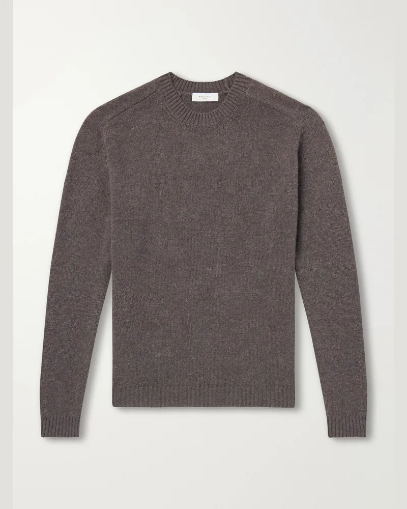 Boglioli Wool and Cashmere-Blend Sweater Brown