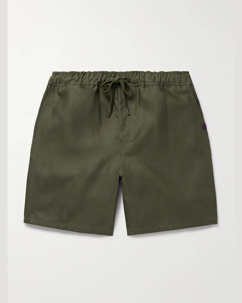 Derek Rose Sydney 2 gerade geschnittene Shorts aus Leinen mit Kordelzugbund Grün
