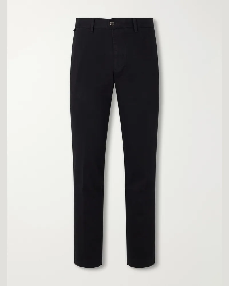 Slowear Incotex Straight-Leg Cotton-Blend Twill Trousers Black