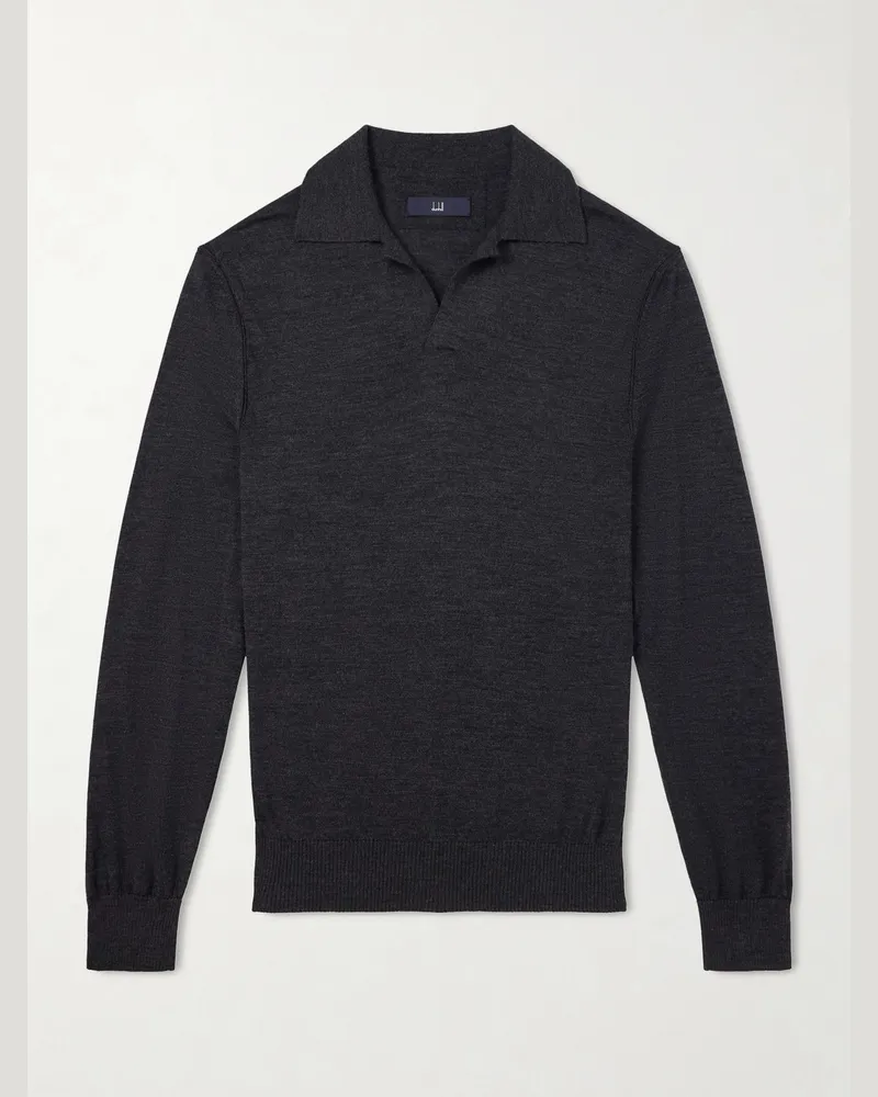 Dunhill Merino Wool Polo Shirt Gray