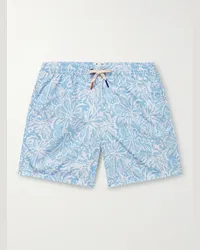 Altea Schmal geschnittene mittellange Badeshorts mit Print Blau