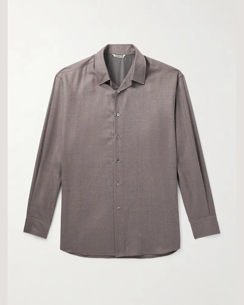 AURALEE Hemd aus Woll-Twill Braun