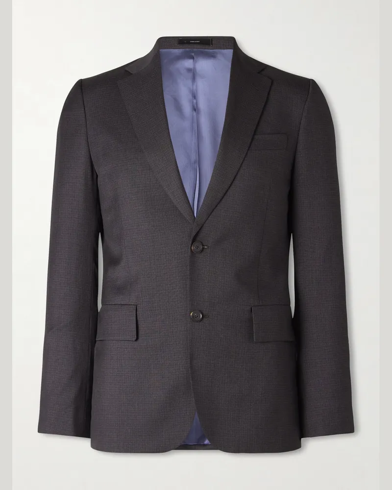 Paul Smith Brierley schmal geschnittenes Sakko aus Wolle mit Hahnentrittmuster Braun