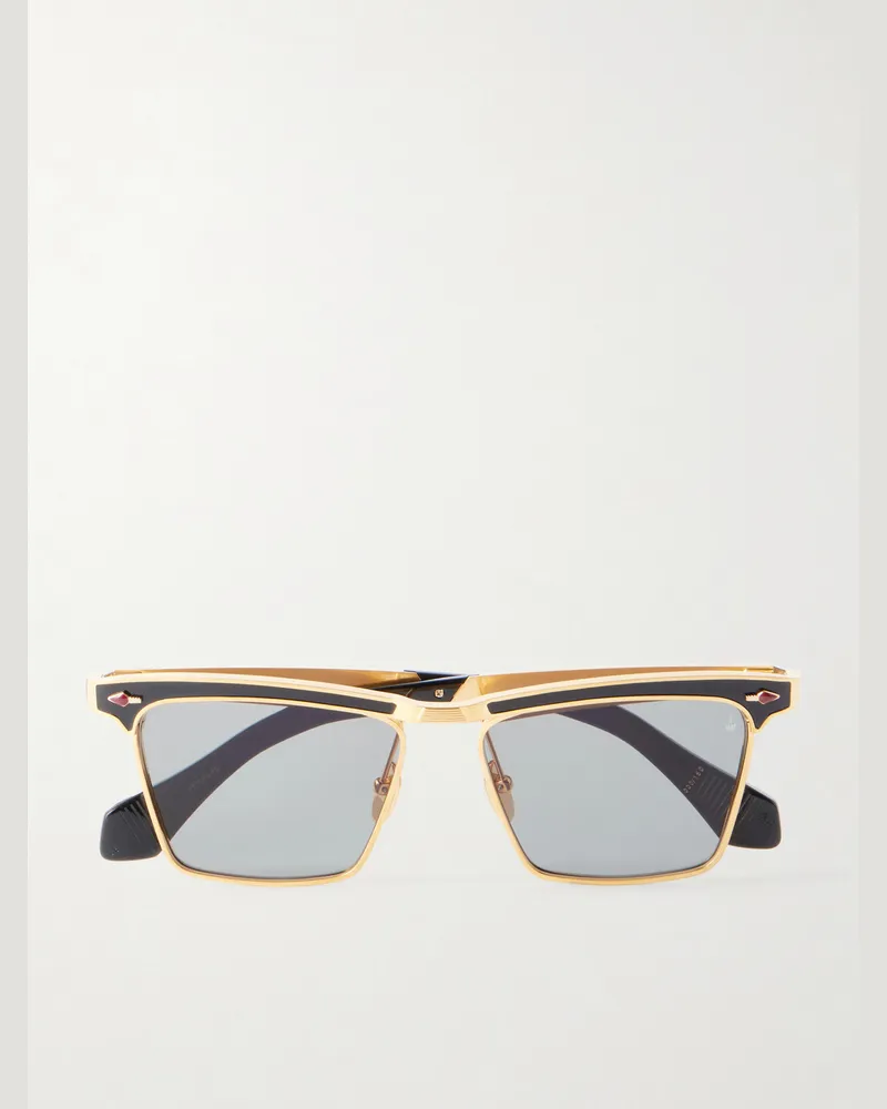 Jacques Marie Mage Miles City Squared-Frame Gold-Tone Sunglasses Gold