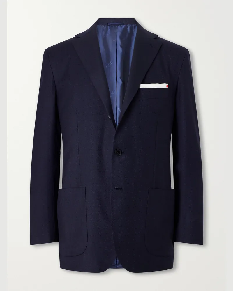 Kiton Virgin Wool Suit Jacket Blue