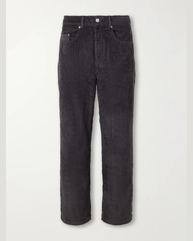 Mfpen Generation Straight-Leg Cotton-Corduroy Trousers Gray