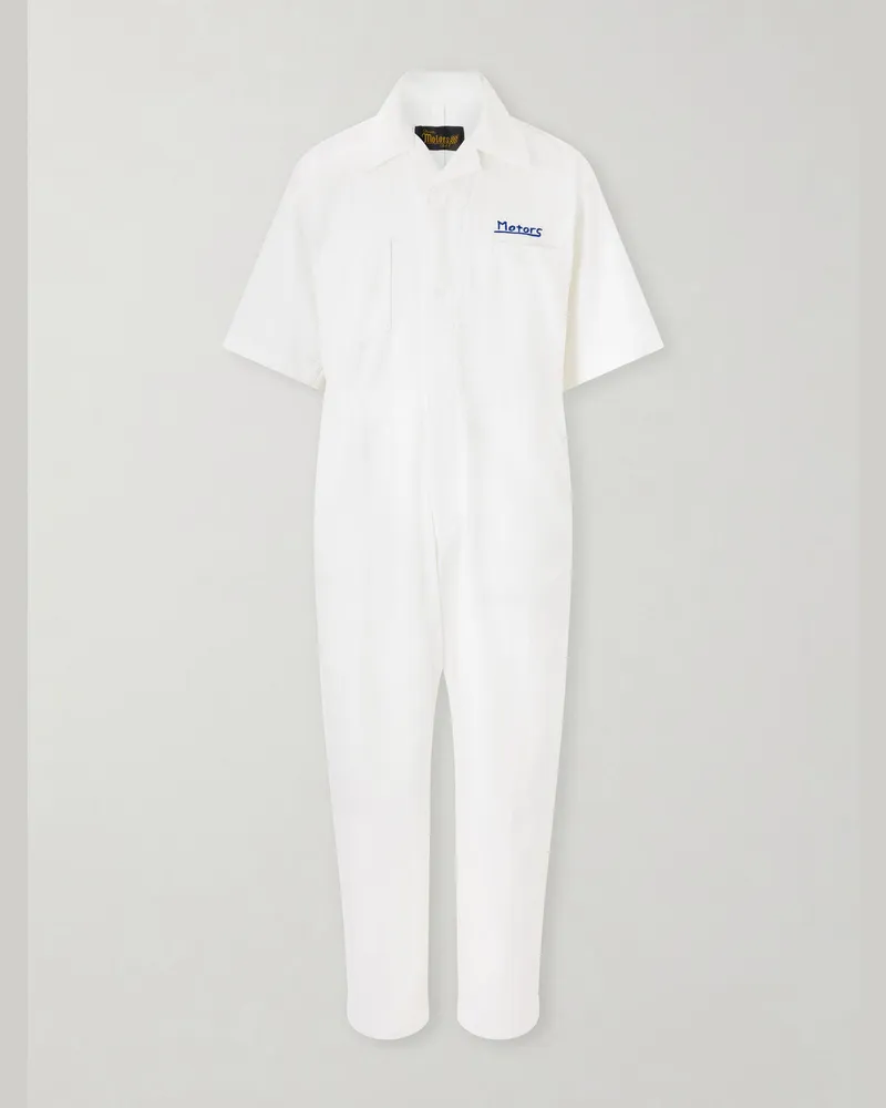 Visvim Embroidered Denim Jumpsuit White