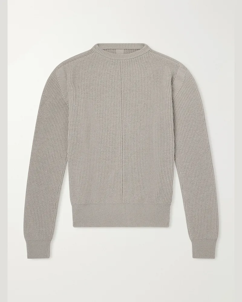 Rick Owens Fisherman Virgin Wool Sweater Gray