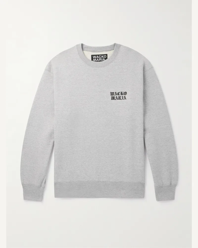 Wacko Maria Sweatshirt aus Baumwoll-Jersey mit Logostickerei Grau
