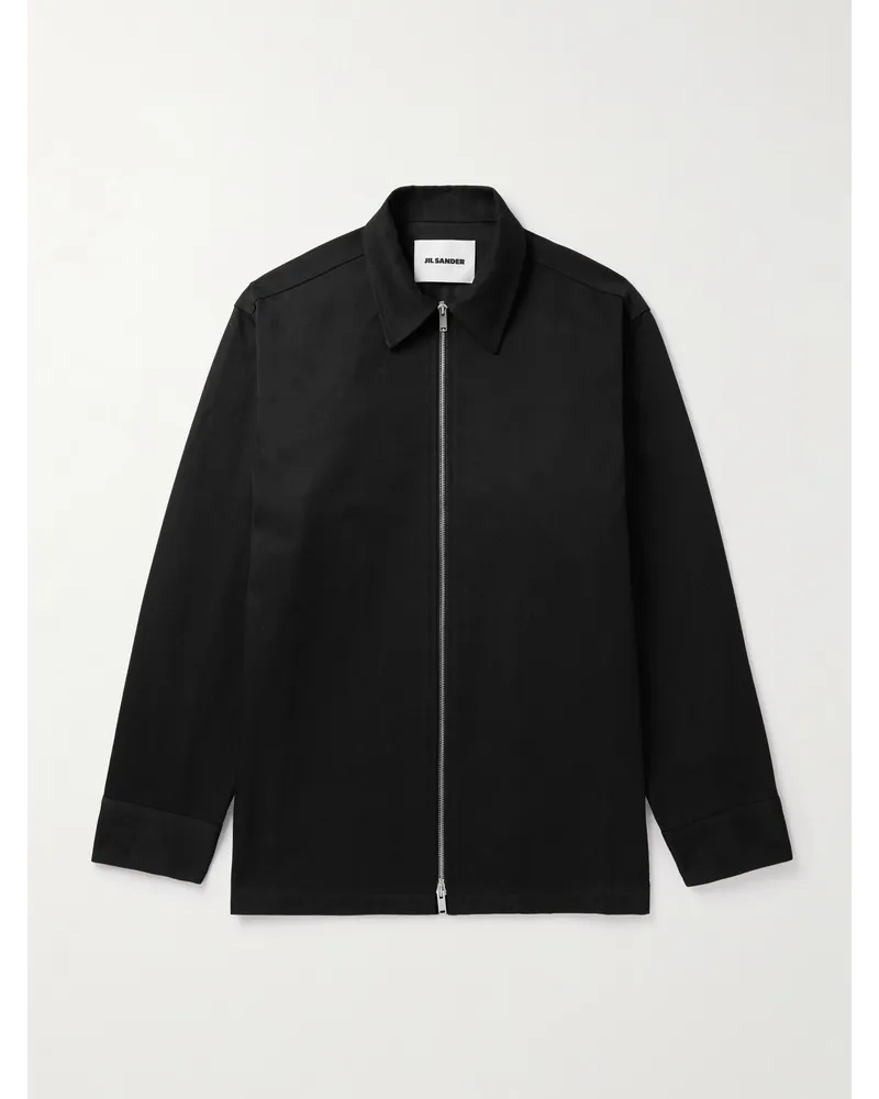 Jil Sander Hemdjacke aus Baumwoll-Twill Schwarz