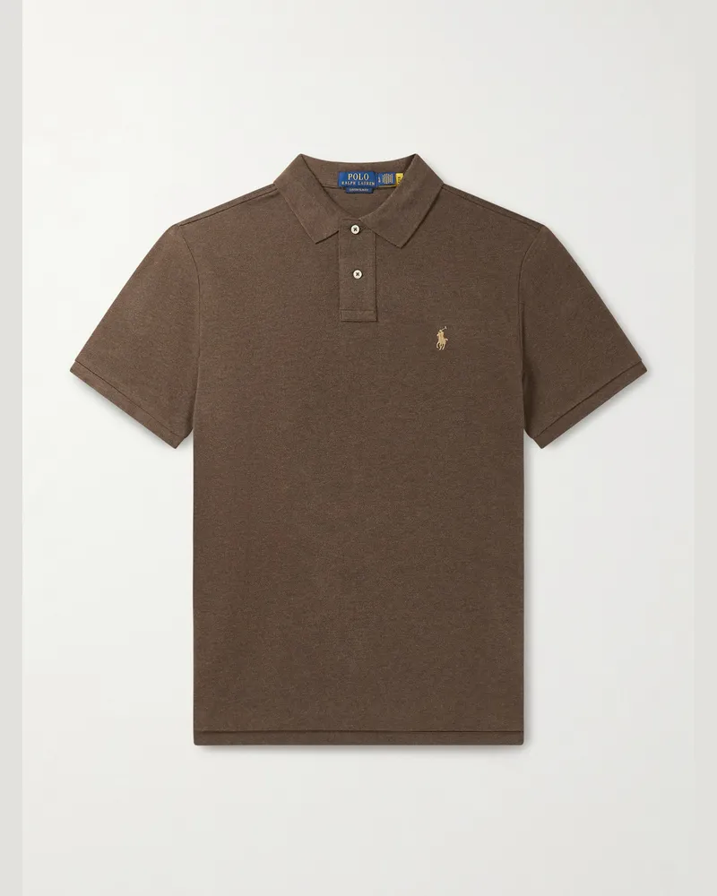 Ralph Lauren Polohemd aus Baumwoll-Piqué mit Logostickerei Braun