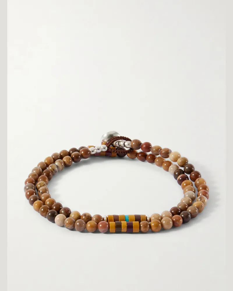 Mikia Sterling Silver Magnesite Bracelet Brown