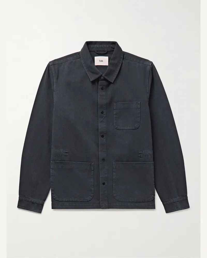 Folk Assembly Cotton-Twill Overshirt Black