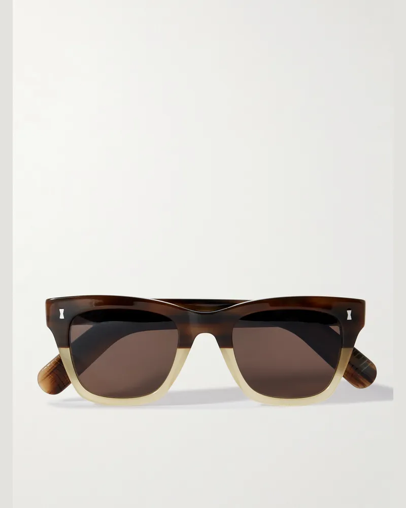 MR P. Cubitts Compton D-Frame Acetate Sunglasses Brown