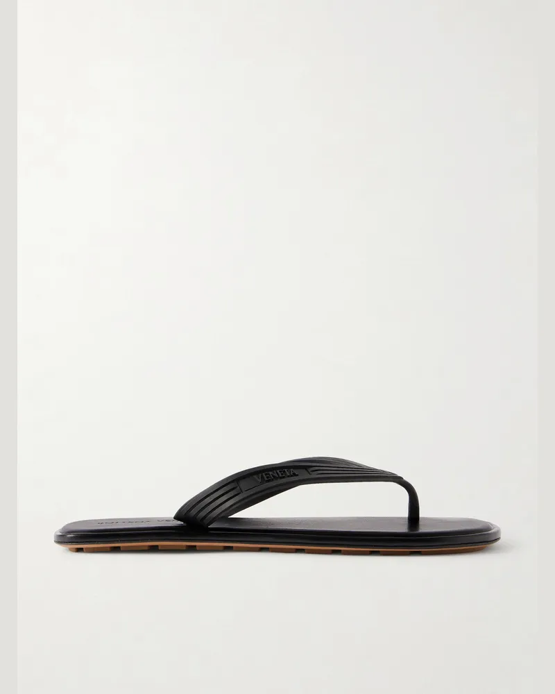 Bottega Veneta Rubber Flip Flops Black