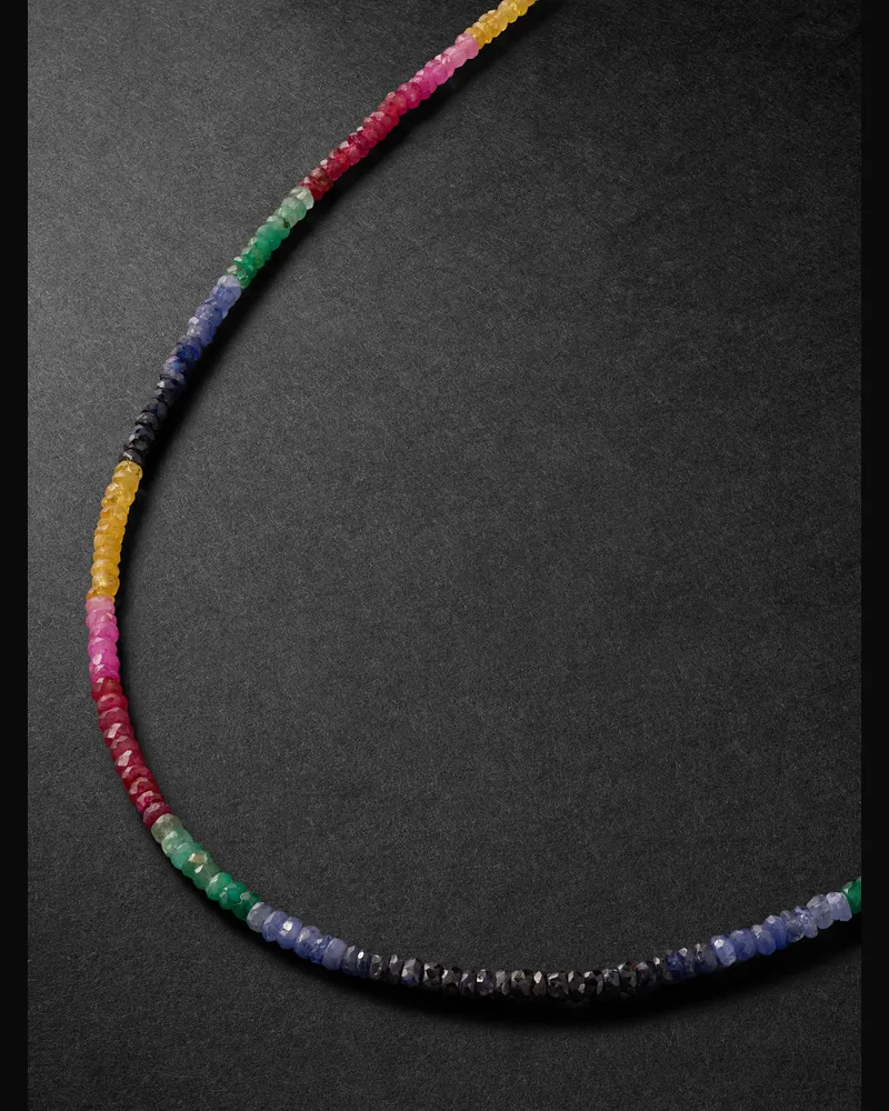 JIA JIA Dark Rainbow Gold Sapphire Beaded Necklace Multi