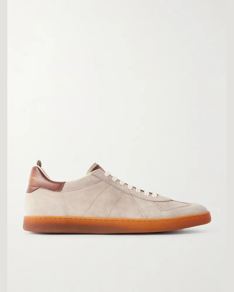 Officine Creative Italia Militia 002 Sneakers aus Veloursleder mit Lederbesatz Grau