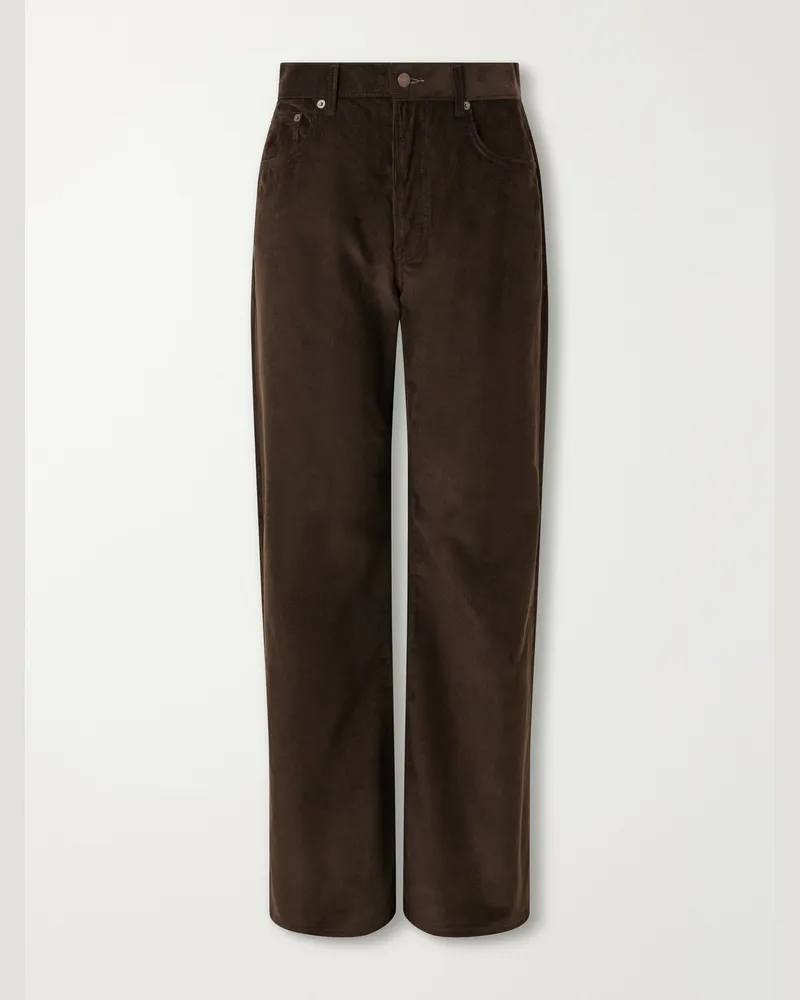 Acne Studios Straight-Leg Cotton-Corduroy Trousers Brown