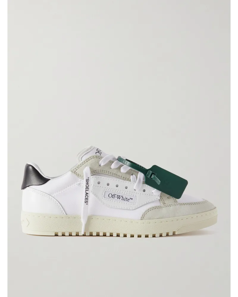 OFF-WHITE 5.0 Sneakers aus Canvas, Veloursleder und Leder Weiß