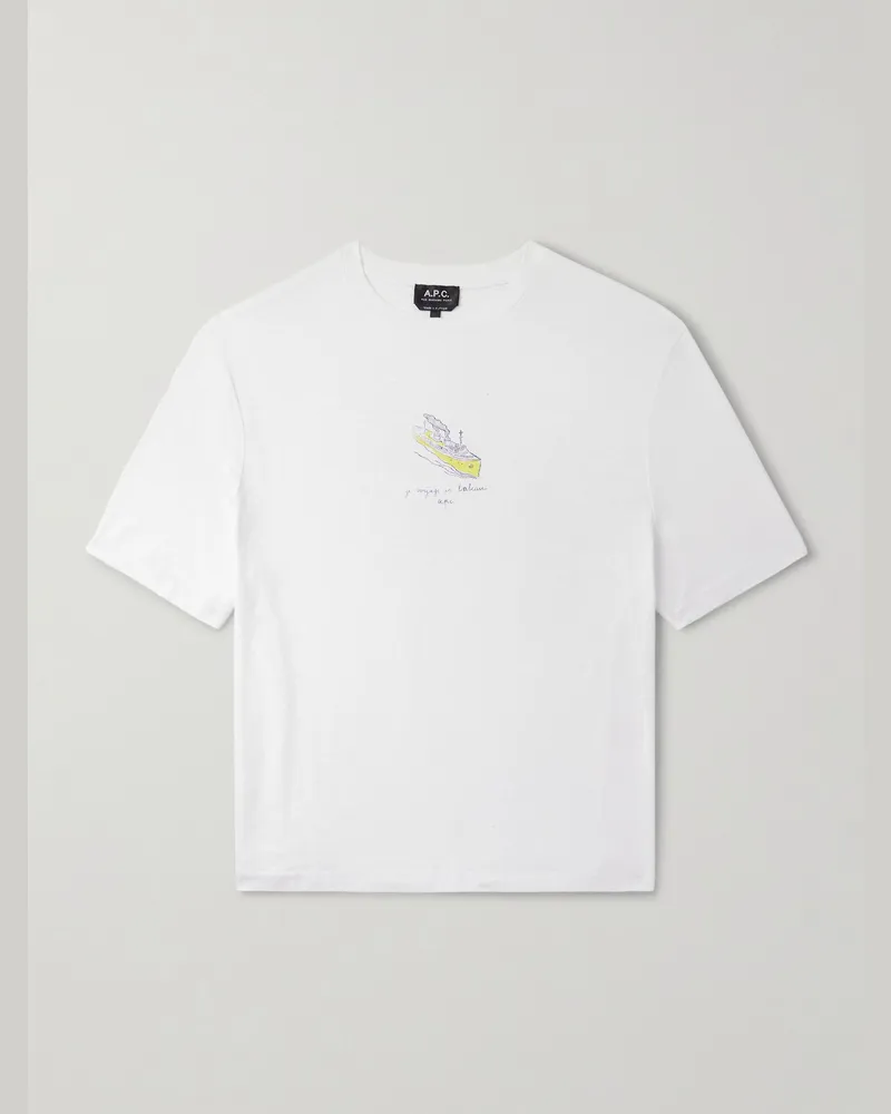 A.P.C. Jack T-Shirt aus Biobaumwoll-Jersey mit Print Weiß