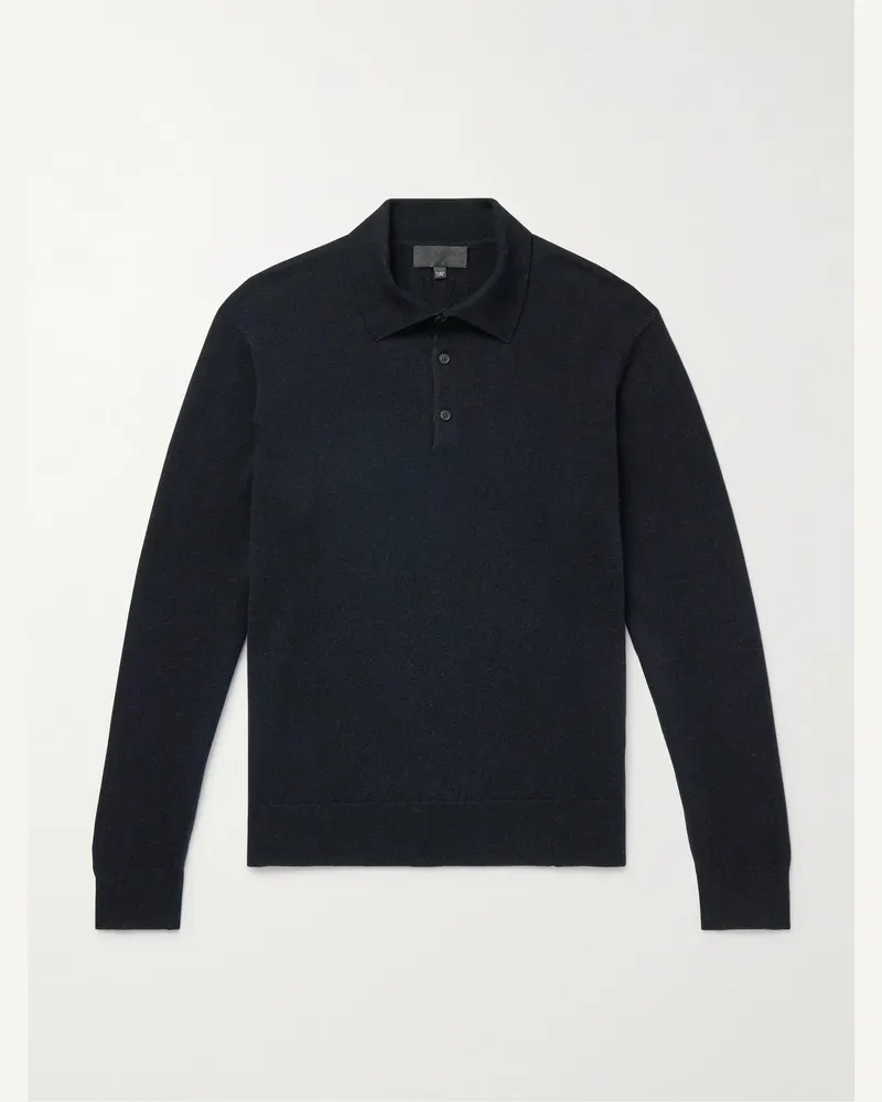 Nili Lotan Jovan Kaschmirpullover mit Polokragen Blau