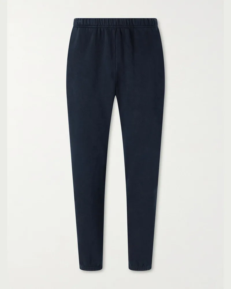 LES TIEN Tapered Garment-Dyed Cotton-Jersey Sweatpants Black