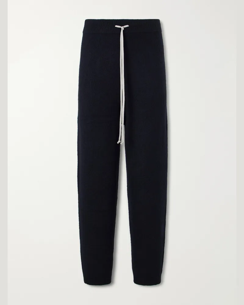 Rick Owens Straight-Leg Knitted Cashmere-Blend Sweatpants Black