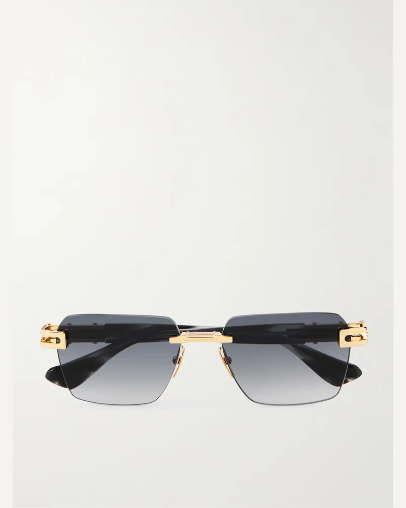 DITA Meta-Evo One goldfarbene Sonnenbrille mit eckigem Rahmen und Details aus Azetat Gold