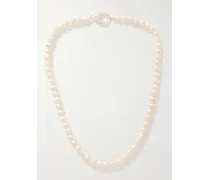 Perlenkette mit Detail aus Silber