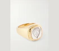 Crest Gold- and Silver-Tone Signet Ring