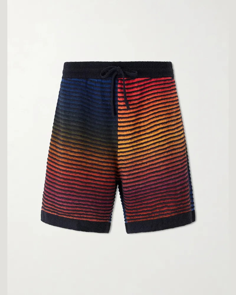 Loewe Paula Ibiza Straight-Leg Striped Cotton-Blend Shorts Multi