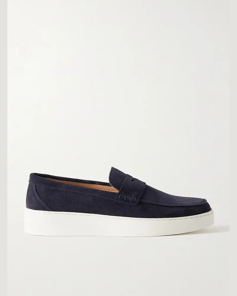 MR P. Peter Pennyloafers aus Veloursleder Blau