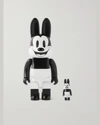 BE@RBRICK Oswald the Lucky Rabbit 100% + 400% Set aus Dekofiguren aus bedrucktem PVC Schwarz