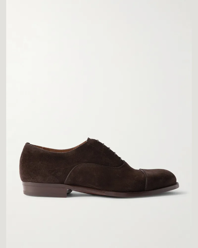 Dunhill Mount Oxford-Schuhe aus Veloursleder Braun