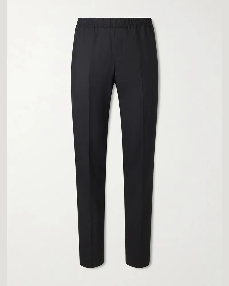 MR P. James Straight-Leg Wool Trousers Black