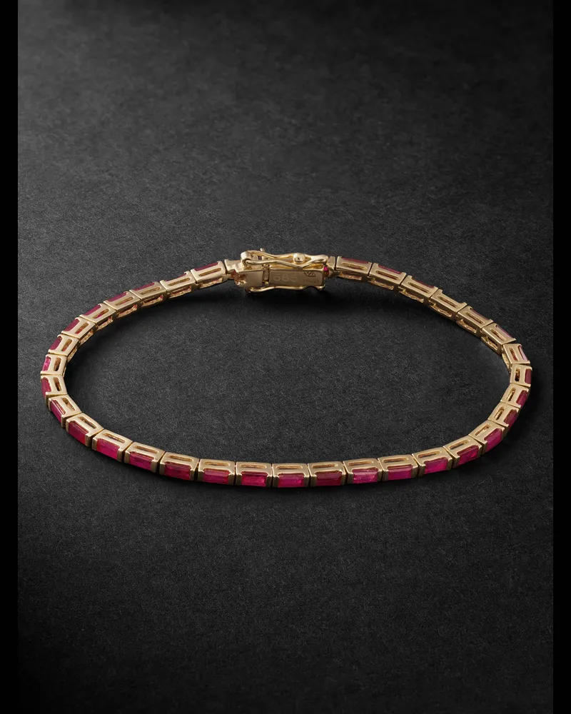 Kolours Armband aus 14 Karat Gold mit Rubinen Rot