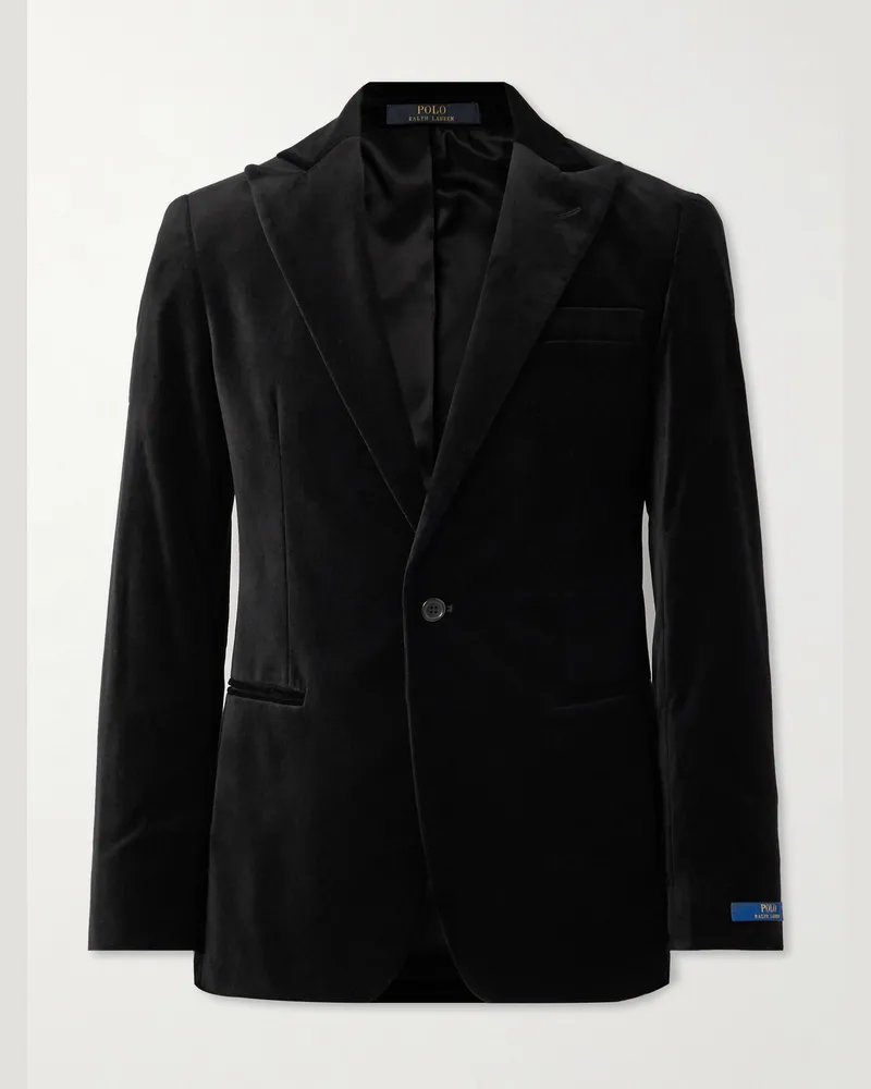 Ralph Lauren Cotton-Velvet Blazer Black