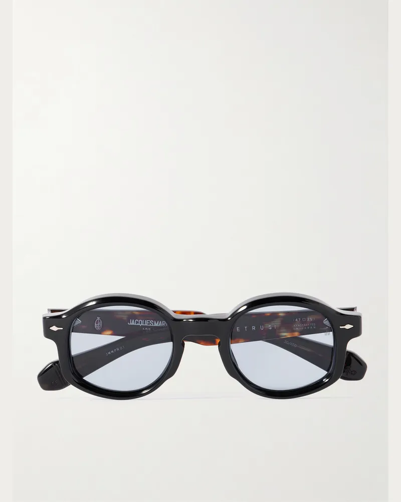 Jacques Marie Mage Petrus Round-Frame Acetate Sunglasses Black