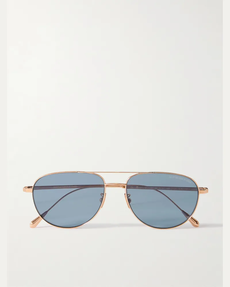 Cutler and Gross 0002 Pilotensonnenbrille mit Roségoldauflage Gold