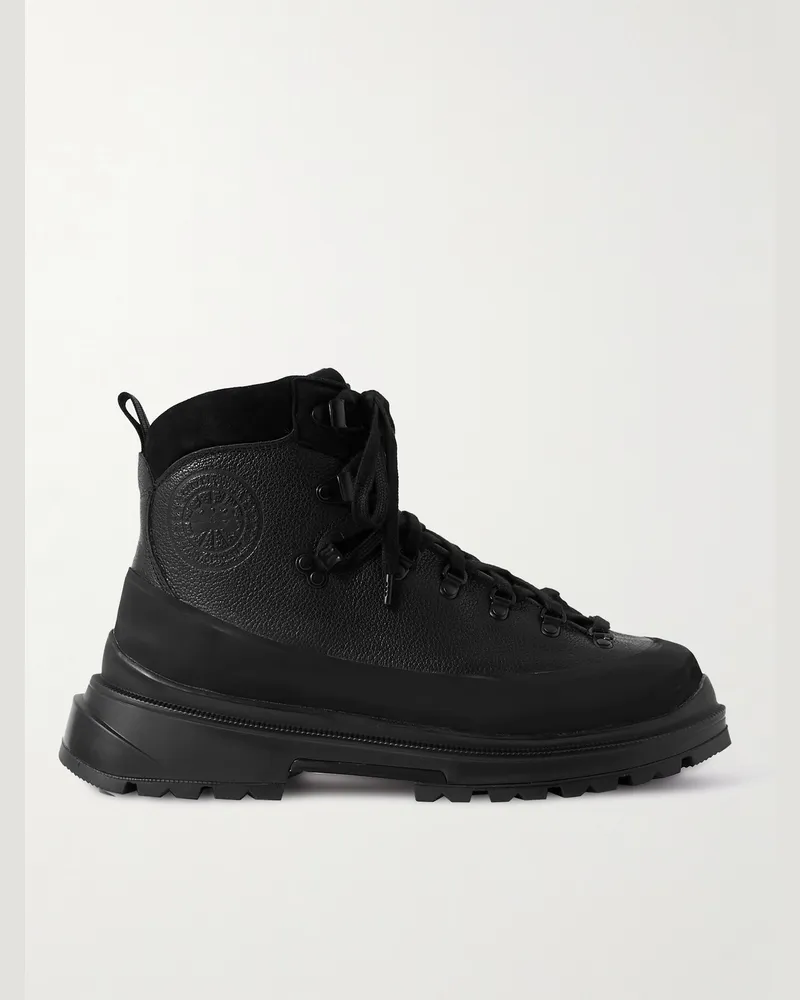 Canada Goose Journey Wanderstiefel aus vollnarbigem Leder mit Besätzen aus Gummi und Nubukleder Schwarz