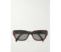 Sonnenbrille mit D-Rahmen aus Azetat in Schildpattoptik
